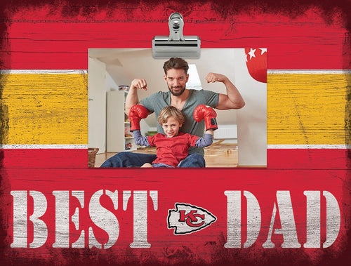 Kansas City Chiefs 2016-Best Dad Striped Clip Frame