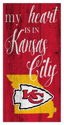 Kansas City Chiefs 2029-6X12 My heart state sign
