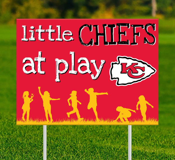 Kansas City Chiefs 2031-18X24 Little fans at play 2 sided yard sign