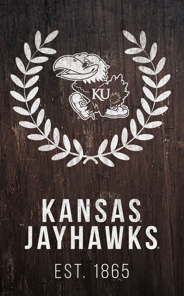 Kansas Jayhawks 0986-Laurel Wreath 11x19
