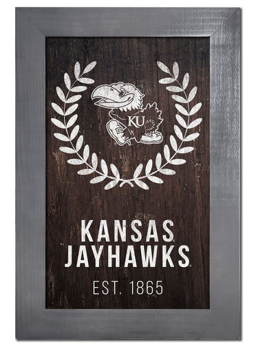 Kansas Jayhawks 0986-Laurel Wreath 11x19