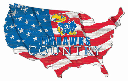 Kansas Jayhawks 1001-USA Shape Flag Cutout