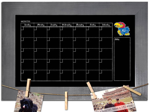 Kansas Jayhawks 1014-Monthly Chalkboard with frame  & clothespins