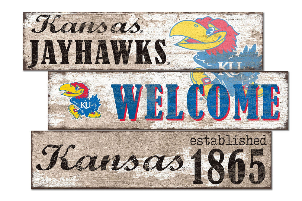 Kansas Jayhawks 1027-Welcome 3 Plank