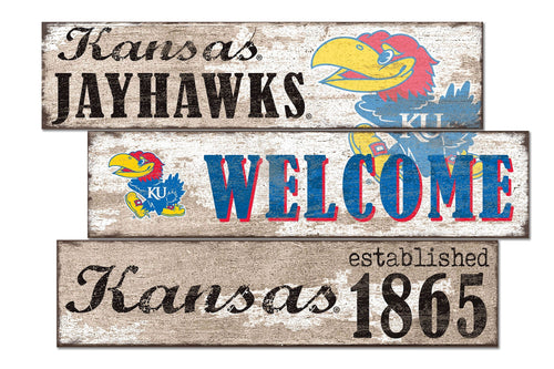 Kansas Jayhawks 1027-Welcome 3 Plank