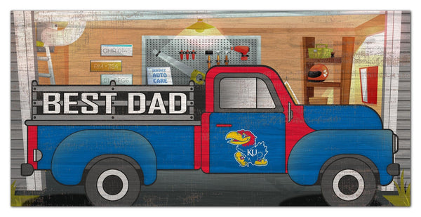 Kansas Jayhawks 1078-6X12 Best Dad truck sign