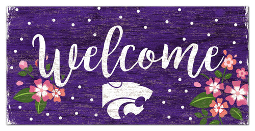 Kansas State Wildcats 0964-Welcome Floral 6x12