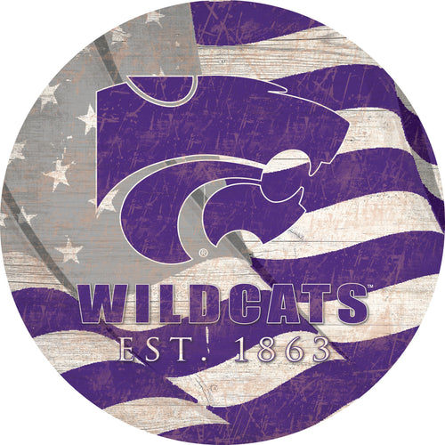 Kansas State Wildcats 1058-Team Color Flag Circle - 12"