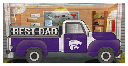Kansas State Wildcats 1078-6X12 Best Dad truck sign
