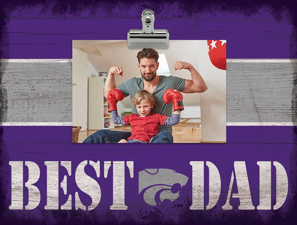 Kansas State Wildcats 2016-Best Dad Striped Clip Frame