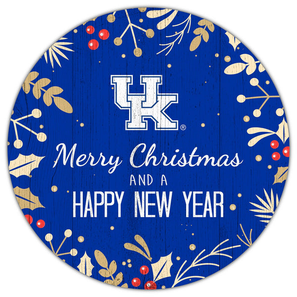 Kentucky Wildcats 1049-Merry Christmas & New Year 12in Circle