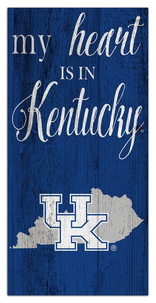 Kentucky Wildcats 2029-6X12 My heart state sign