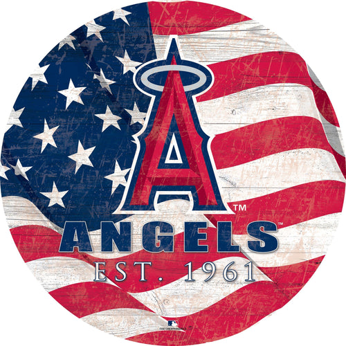 Los Angeles Angels 1058-Team Color Flag Circle - 12"