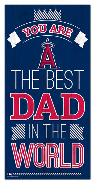 Los Angeles Angels 1079-6X12 Best dad in the world Sign