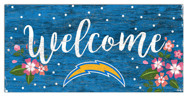 Los Angeles Chargers 0964-Welcome Floral 6x12