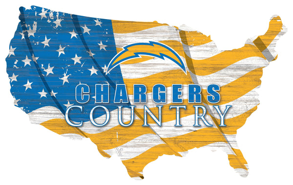 Los Angeles Chargers 1001-USA Shape Flag Cutout