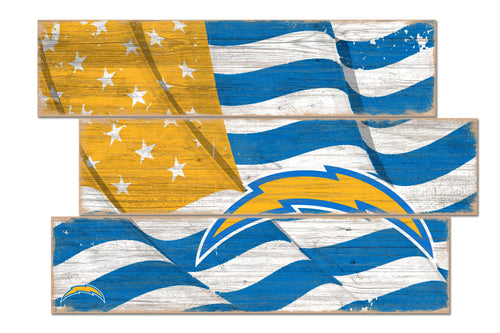 Los Angeles Chargers 1028-Flag 3 Plank