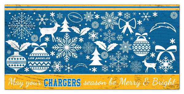 Los Angeles Chargers 1052-Merry and Bright 6x12