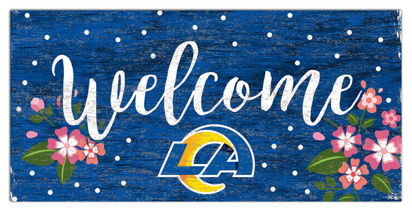 Los Angeles Rams 0964-Welcome Floral 6x12