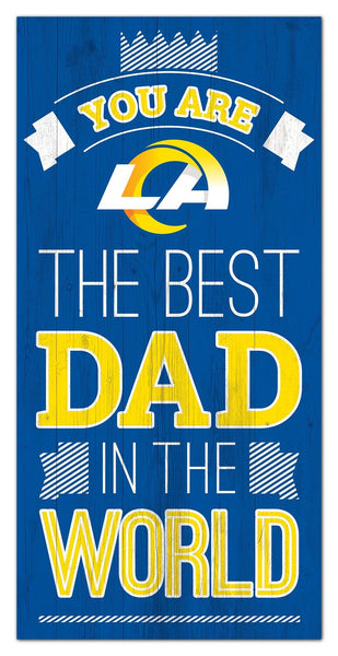Los Angeles Rams 1079-6X12 Best dad in the world Sign