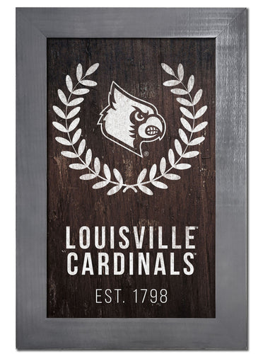 Louisville Cardinals 0986-Laurel Wreath 11x19