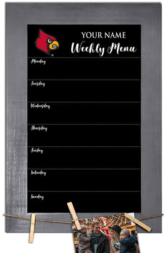Louisville Cardinals 1015-Weekly Chalkboard with frame & clothespins
