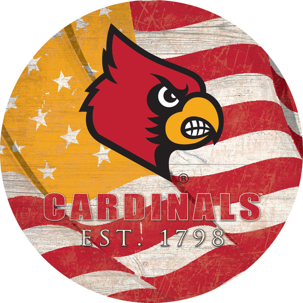Louisville Cardinals 1058-Team Color Flag Circle - 12"