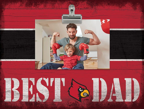 Louisville Cardinals 2016-Best Dad Striped Clip Frame