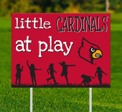 Louisville Cardinals 2031-18X24 Little fans at play 2 sided yard sign