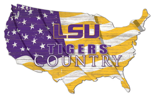 LSU Tigers 1001-USA Shape Flag Cutout
