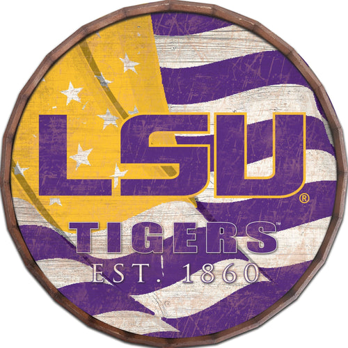 LSU Tigers 1002-Flag Barrel Top 16"