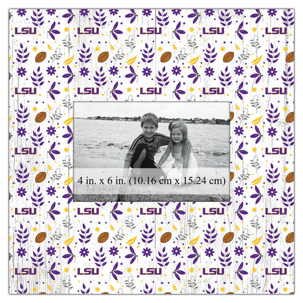 LSU Tigers 1004-Floral Pattern 10x10 Frame