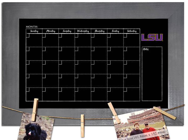 LSU Tigers 1014-Monthly Chalkboard with frame  & clothespins