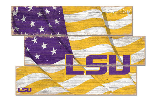 LSU Tigers 1028-Flag 3 Plank