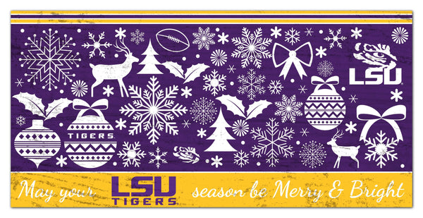 LSU Tigers 1052-Merry and Bright 6x12
