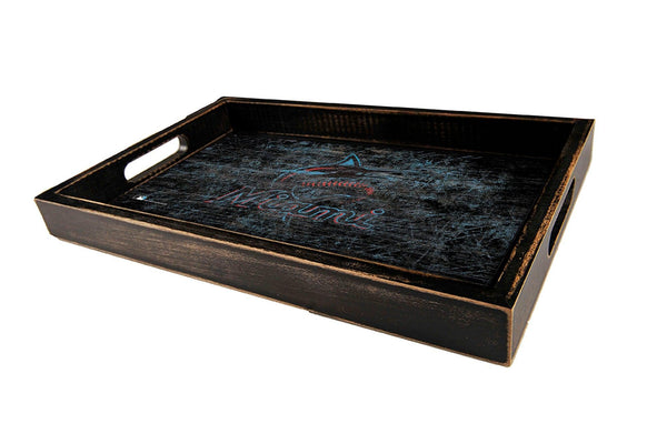 Maimi Marlins 0760-Distressed Tray w/ Team Color