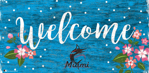 Maimi Marlins 0964-Welcome Floral 6x12