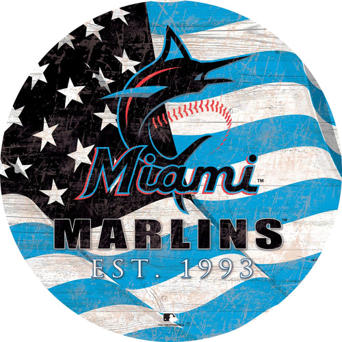 Maimi Marlins 1058-Team Color Flag Circle - 12"