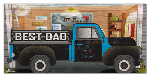 Maimi Marlins 1078-6X12 Best Dad truck sign