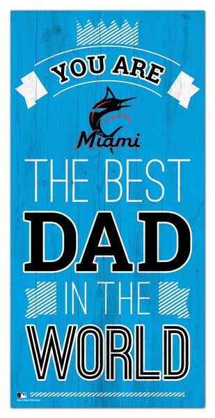 Maimi Marlins 1079-6X12 Best dad in the world Sign