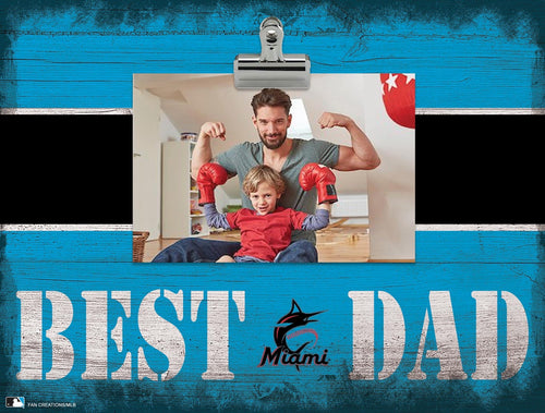 Maimi Marlins 2016-Best Dad Striped Clip Frame