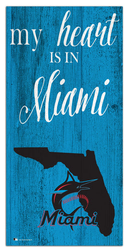 Maimi Marlins 2029-6X12 My heart state sign