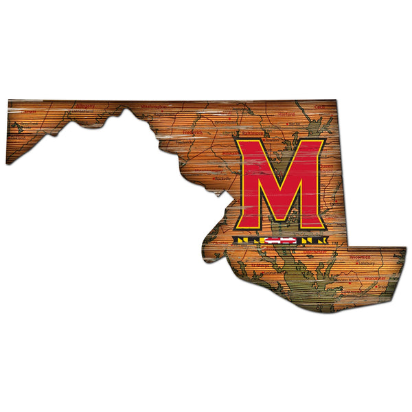 Maryland Terrapins 0894-Road Map Mini State 12in