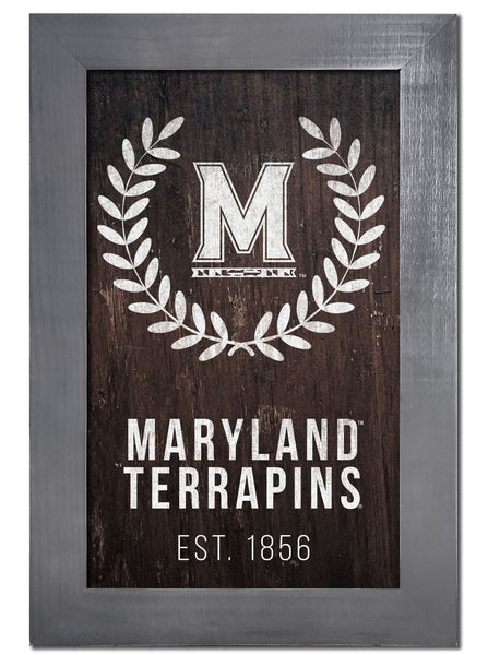Maryland Terrapins 0986-Laurel Wreath 11x19