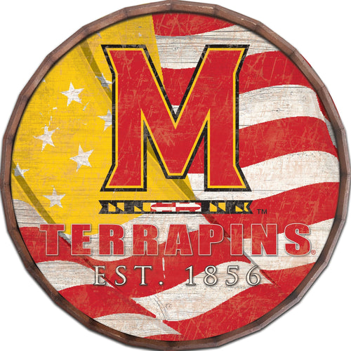 Maryland Terrapins 1002-Flag Barrel Top 16"