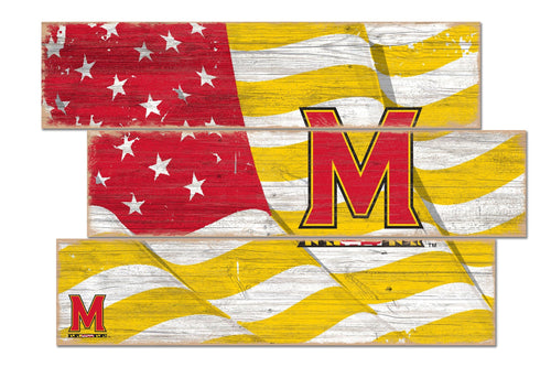 Maryland Terrapins 1028-Flag 3 Plank