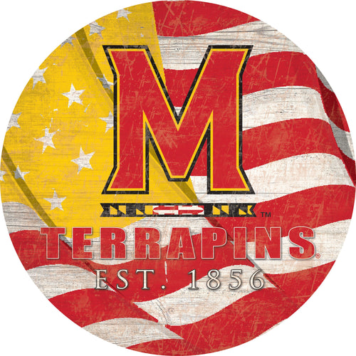 Maryland Terrapins 1058-Team Color Flag Circle - 12"