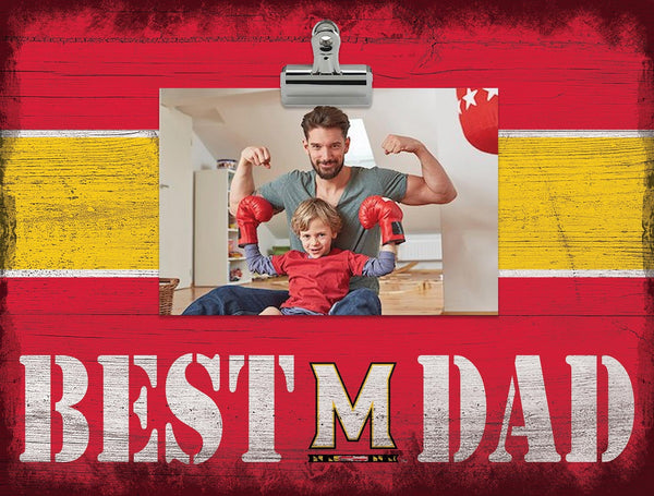 Maryland Terrapins 2016-Best Dad Striped Clip Frame