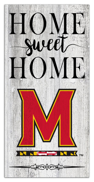Maryland Terrapins 2025-6X12 Whitewashed Home Sweet Home Sign