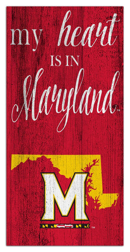 Maryland Terrapins 2029-6X12 My heart state sign